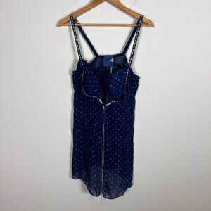 2/$20 Lane Bryant Cacique Blue Polka Dot Babydoll Intimates Top 2X